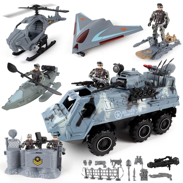 DEAO SOLDIER ARMY Action Figures with Military Vehicles Toys Playset