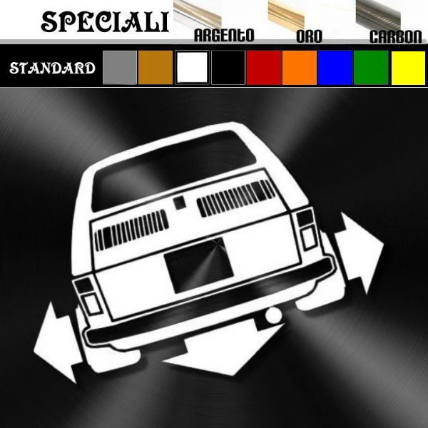 Autocollant Sticker FIAT UNO TURBO Sporting - Style Tuning Prespaziato, Décalcomanie