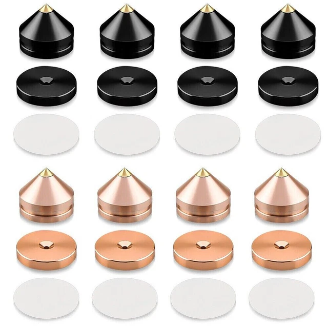 Preffair 4 Pcs Aluminum Alloy HIFI Audio Speaker Spike Cone Isolation Pad Feet