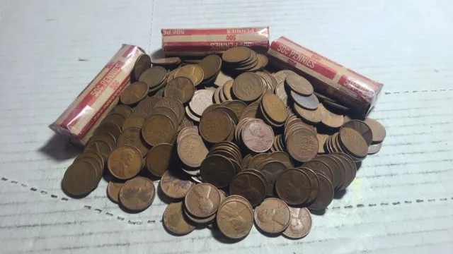 Unsearched WHEAT CENT ROLLS (1920-1929) Various dates, mints, and conditions