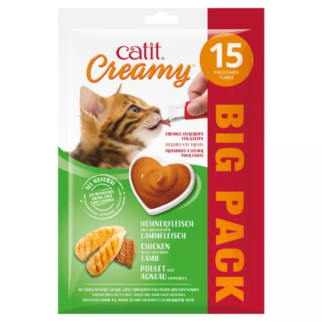 Catit Creamy Huhn & Lamm Bigpack 15 x 10 g, Katzensnack, UVP 6,99 EUR, NEU