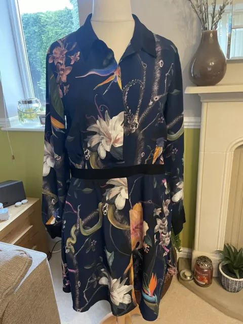 Reiss Gilda Rainforest Shirt Dress Size 12