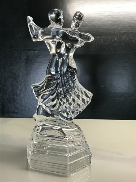 Italian Rcr Deco Style Ballroom Dancers Art Glass Paperweight Sculpture