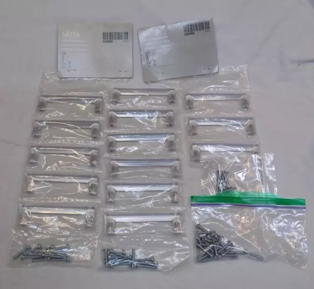IKEA Satta Drawer Pulls Cabinet Handle Set 14 Clear Acrylic Lot Modern 3.75” New