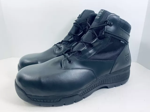 Timberland Pro 6” Valor Duty Side Zip Waterproof Boots Safety Toe Mens Size 15 M