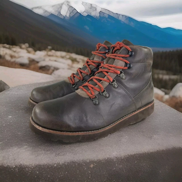 UGG HAFSTEIN MEN'S WTPF Brown Leather Boots US 10 LaceUp Winter