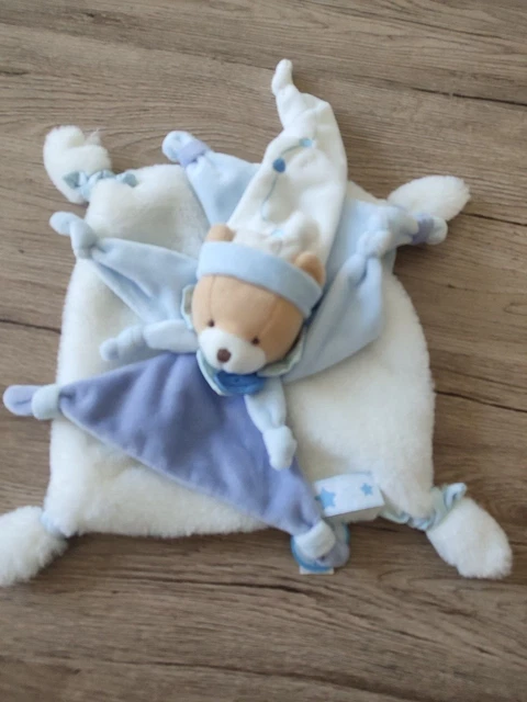 Doudou et Compagnie ours Petit chou plat bleu DC2716 tout doux comme neuf