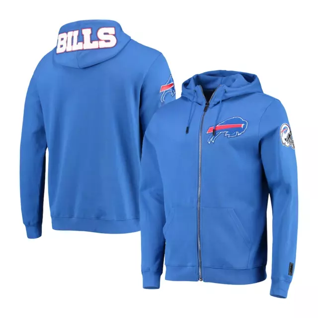 Buffalo Bollette NFL Felpa con Cappuccio (Misura 2XL) Uomo Pro Standard Zip -