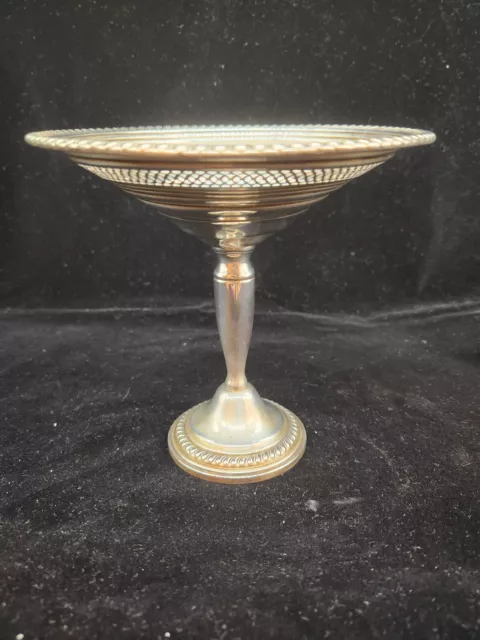 Vintage Sterling Silver 6" Pedestal Candy Dish Bowl Dented - WEIGHTED 210 g