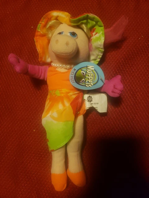 JIM HENSON'S MUPPETS MISS PIGGY NANCO TOY STUFFED 9” Plush Summer Orange & Pink