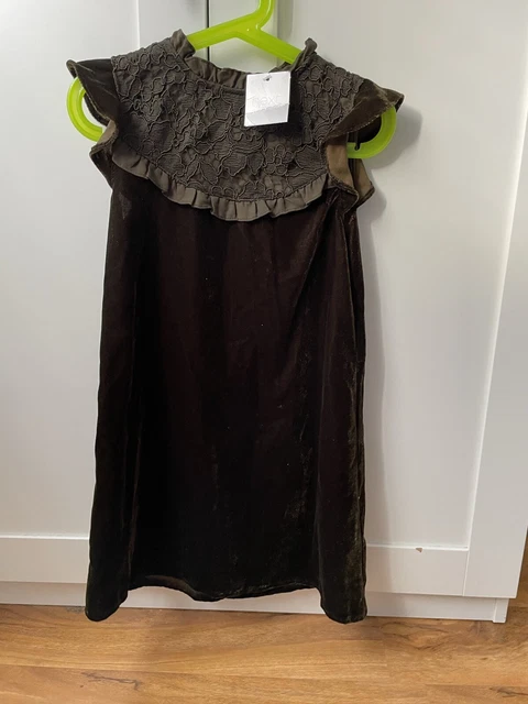 BNWT Girls Next Brown velour dress Age 6 Years BNWT Party dress occasion dress