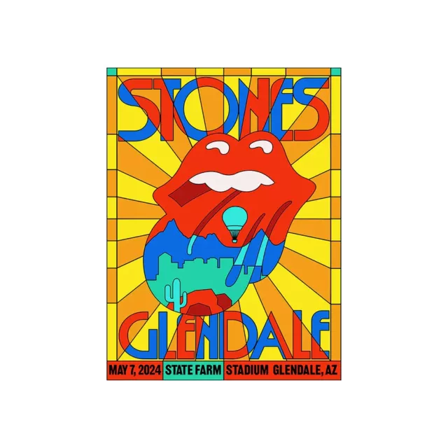ROLLING STONES GLENDALE official poster 2024hackney diamonds tour EUR