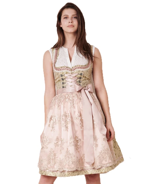 Krueger Dirndl " Florentina " Spitzenschürze 411364 Verde Chiaro - 60cm