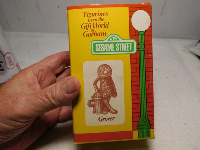 Vintage Gorham Sesame Street Figurine in Box / Grover by Fire Hydrant / Muppets