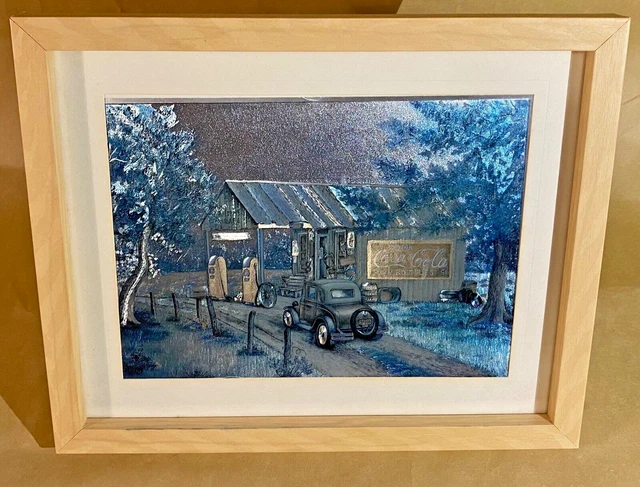 1993 Kay Lamb Shannon Fine Art Print Martin's Coca-Cola Garage/Gas Station 9x11