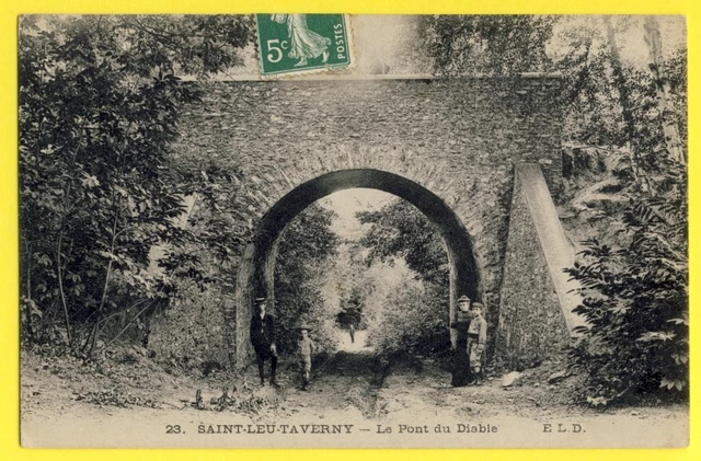 CPA France 95 - SAINT LEU la FORÊT Taverny (Val d'Oise) Le PONT du DIABLE Animés