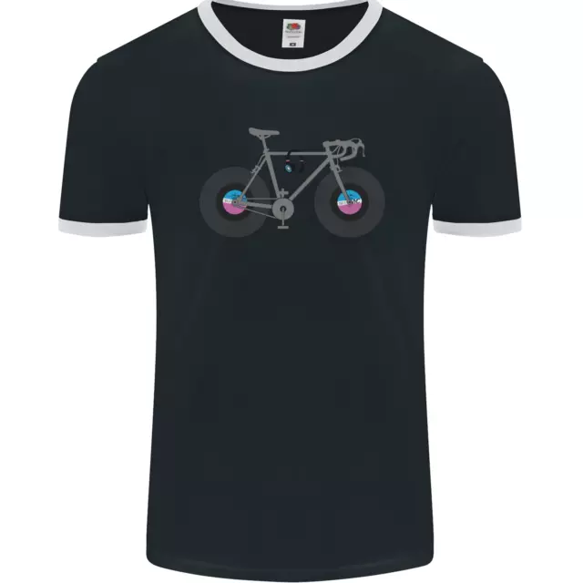 Cycling Music Cyclist Funny Bicycle Bike Mens Ringer T-Shirt FotL