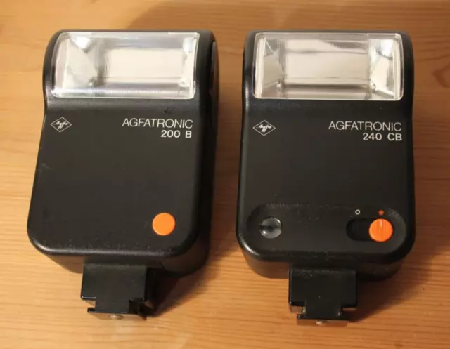 Agfa Agfatronic 240 CB + 200 B  Blitzgerät Blitz - Mittenkontakt getestet