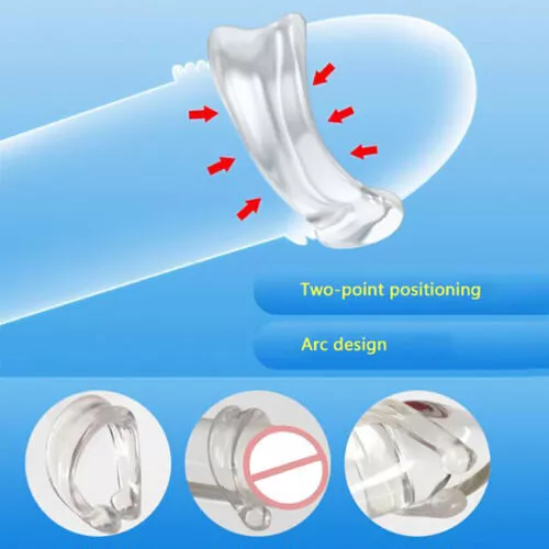 2Pcs Men-Foreskin-Correction-Ring-Penis-Extender-Glans-Sleeve-Time-Delay-Ring