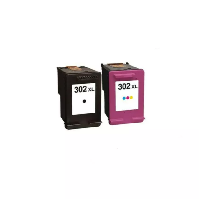Kit 2 cartucce per HP rigenerata colore bcmy 302XLB 302XLC 302C F6U68AE F6U67AE