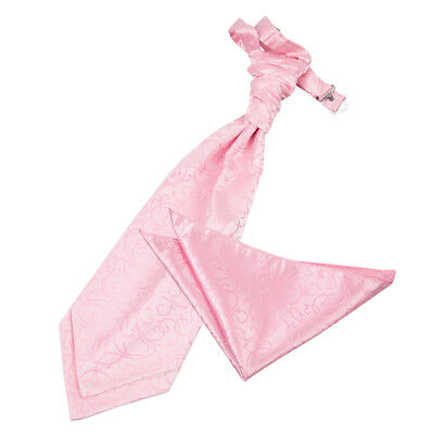 Set fazzoletto cravatta da uomo con motivo vorticoso rosa bambino di DQT