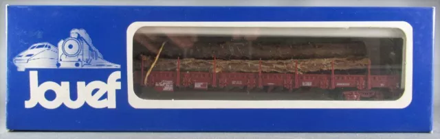 Jouef 6754 Ho Sncf Wagon Plat à Ranchers à Bogies Res Chargement Grume Neuf Boit