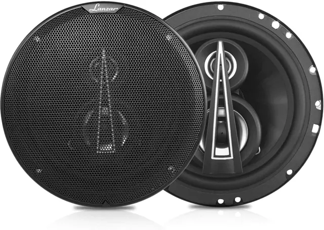 Lanzar Upgraded Standard 6.5" 3 Way Triaxial Speakers - Full Range Sound W/ 200