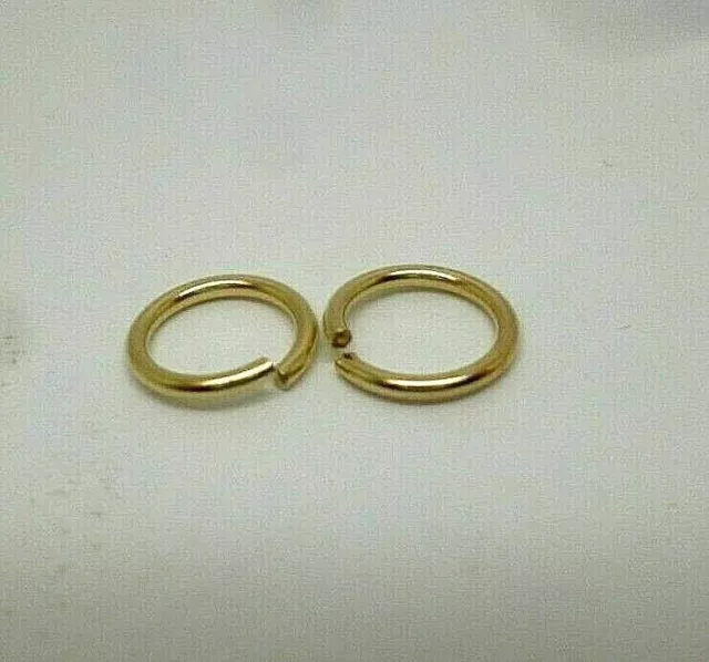 2 x 9ct Yellow Gold 375 7mm Jump Ring Open Jewellery Fastener 7mm Split Ring