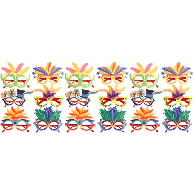 18 Pcs Accessoires De Photo Carnaval Articles Fête Lunettes Montures