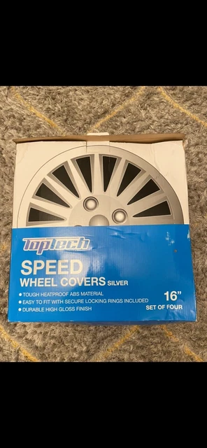 TopTech Speed 16 Inch Wheel Trim Set Silver Set of 4 Hub Caps Covers