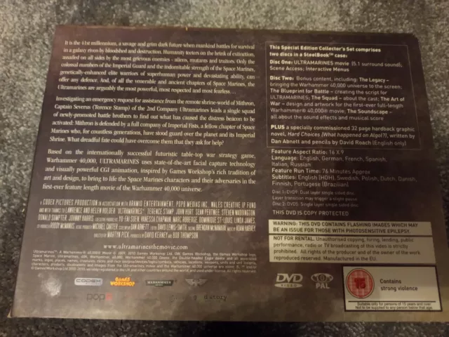 Ultramarines - A Warhammer 40,000 Movie - Collector's Edition DVD & Book - Rare 2