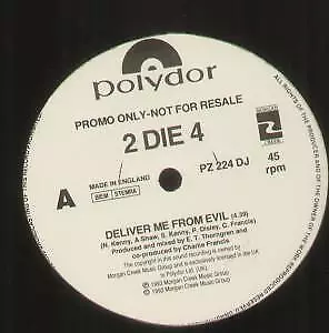 2 Die 4 Deliver Me From Evil 12" vinyl UK Polydor 1992 promo b/w my day will