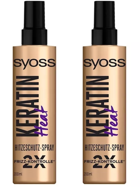 ✅ Syoss Keratin Heat Hitzeschutz Spray Haarstyling Haarpflege 2x 200ml ✅