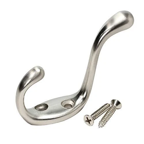 2 Pack Hardware Heavy Duty Brushed Nickel Home Wall Closet Towel Robe Coat Do...