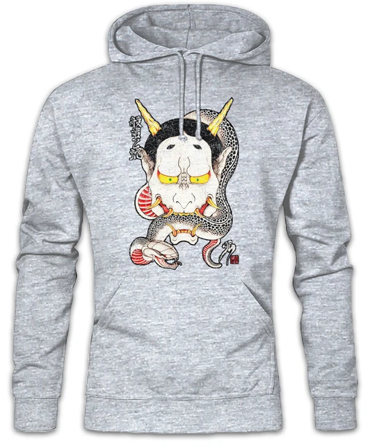 Hannya Snake Hoodie Sweatshirt Samurai Warrior Japan Japanese Tengu Theatre