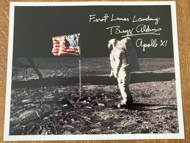 Buzz Aldrin Apollo 11 Signed 10 x 8 Lunar 'Flag' Photo *Zarelli Space LOA*