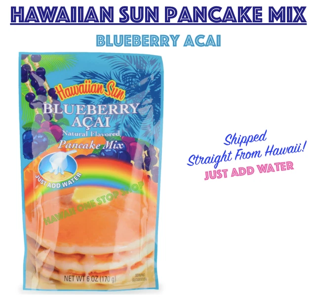 Hawaii Pancake Mix BLUEBERRY ACAI Hawaiian Sun 1 - 6oz PACK Flapjacks NEW