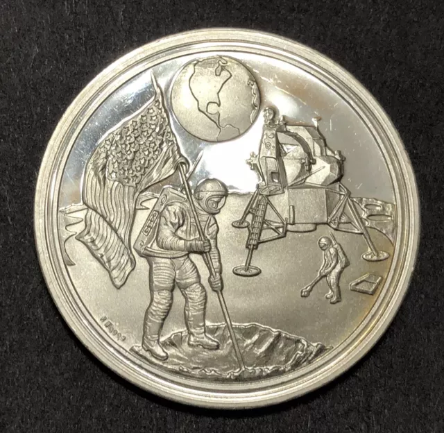 1969 Armstrong Aldrin Collins Silver Medal Apollo 11 Landing On Moon .999 Silver