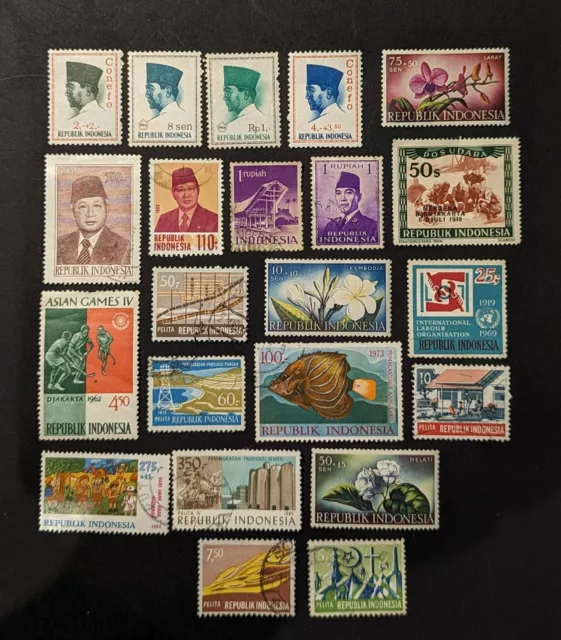 Indonesia Vintage postage stamps various years  60's 70's 80's  good condition