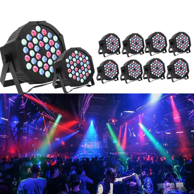 10PCS RGB Stage Lighting 80W 36 LED PAR Can Light DMX Beam Party DJ Disco Lights