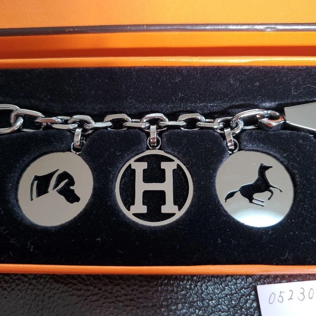 Amulet Bull Lock Keyring HERMES Key Holder Chain Bag Charm Cadena Silver Metal Amulet Bull Lock Keyring HERMES Key Holder Chain Bag Charm Cadena Silver Metal