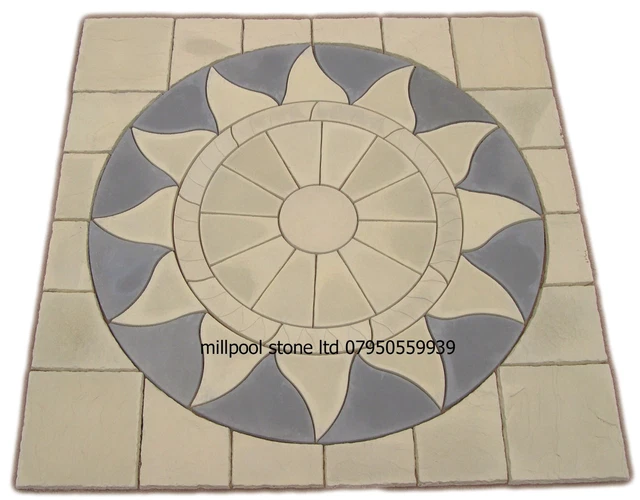 3M X 3M AZTEC SUN CIRCLE SQ OFF KITS PATIO PAVING SLAB FLAGS (DEL