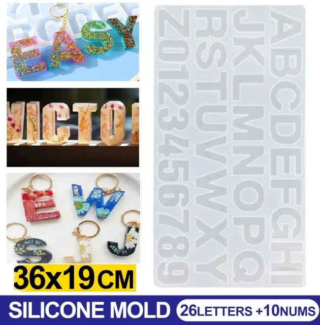 Epoxy Resin Molds Casting Letter Alphabet Number Silicone Mould Craft Kit