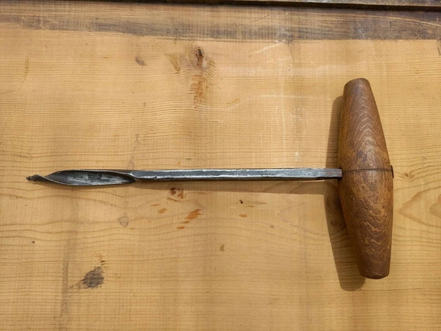 Outil à Bois Ancien : Vrille De 25mm Pour Menuisier/Charpentier - Occasion