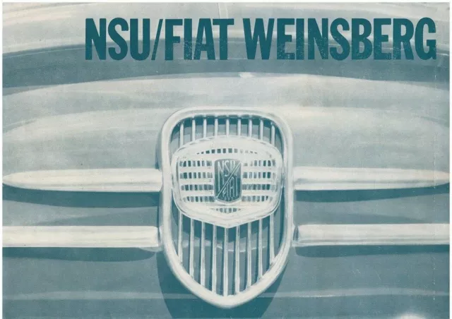 NSU FIAT WEINSBERG 500 Prospekt original, 8 Seiten, Limosette & Coupe, Oldtimer