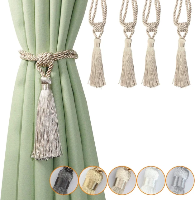 Curtain Tiebacks Tassel Tie-Backs, Rope Curtain Tie Backs Handmade Curtain Holdb