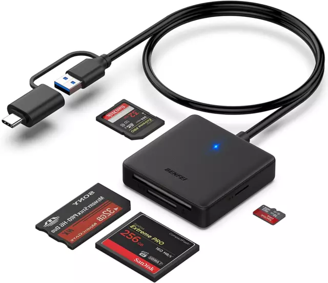 Lettore Di Schede Di Memoria,  4 in 1 USB USB-C a SD Micro SD MS CF Lettore Di S
