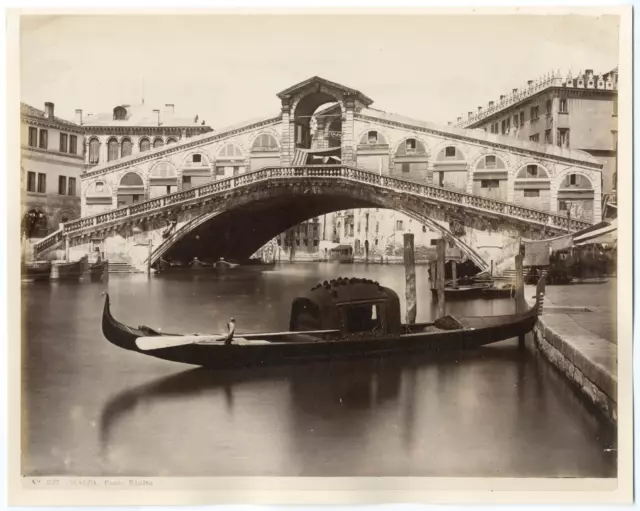 Italie, Venise, Venezia, ponte Rialto  Vintage albumen print Tirage albuminé