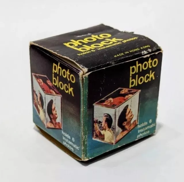 Vintage INSTAMATIC Small Photo Cube Holds 6 2"x2" Pictures 1970's  New Old Stock
