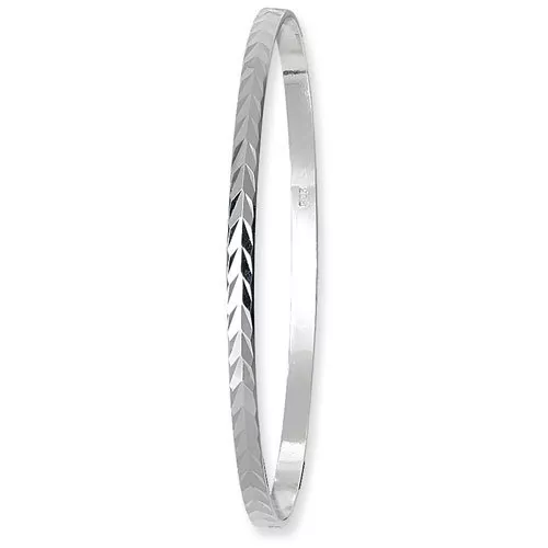 Esclave Bracelet Solide Argent Diamant Coupe Argent Sterling pour Femmes